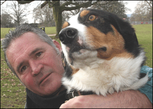 STILL shaken - Roy with his dog. Ref: 8839-06010SH