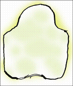 Mr Shaw described a white, translucent shape, similar to what he has drawn here.